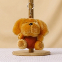Pendentif de sac en peluche mignon chien brun, porte-clés poupée, jouet chiot en peluche personnalisé pour cadeaux promotionnels - Vente en gros