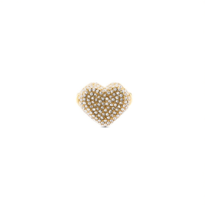 E395-R230-0101G Alloy Micro Pave Heart Shape <b>Cocktail</b> <b>Ring</b> for Unisex Fashionable and Stylish Daily Wear - Product Image 2