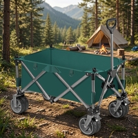 Chariot de camping pliable à quatre roues, écologique et compact, chariot de pique-nique industriel d'extérieur, chariot à main pour le transport de marchandises et d'outils