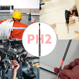 PH2 <b>Screwdriver</b> Bit <b>Set</b> 150mm Magnetic Tip Cross Head Industrial Grade Black Oxide Finish 8 Pcs - Product Image 2