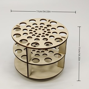 Soporte Giratorio de Madera Maciza para Brochas, Organizador de Escritorio para Sala de Estar, Almacenamiento de Bolígrafos y Brochas de Maquillaje - Product Image 4