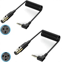 Câble adaptateur d'extension audio à ressort Mini XLR Femelle Mâle 3,5 mm Stéréo TRS avec conducteur en cuivre pour microphone de caméra Modèle YR-35XLR-02