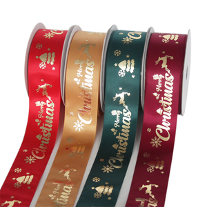 Cintas de una cara de alta calidad 100% poliéster 1,<span class=keywords><strong>5</strong></span> pulgadas-Logotipo personalizado estampado en oro, cinta de regalo personalizada al por mayor - Product Image 1