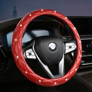 Luxury Car Steering Wheel Cover GM 38 Cm Custom Real Leather Sports Good Quality Universal Sports Accessories