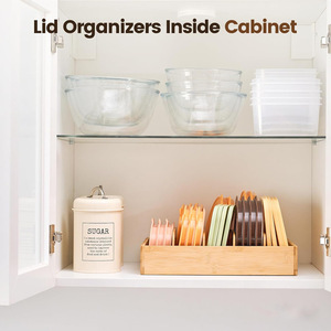 Bamboo Storage Box With Compartments For Drinks Tea Bags Condiments Stationery Toiletries Cosmetics Rectangular 45L <b>Desktop</b> - Product Image 4
