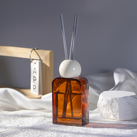 Flacon diffuseur de parfum en verre de luxe de 100 ml avec bouchon à vis et design plat