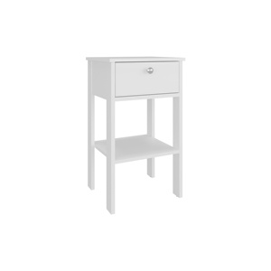 Nightstand 1 Drawer 1 Shelf <b>White</b> <b>Bedside</b> <b>Table</b> Storage Unit - Product Image 5