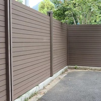 Panneaux de clôture d'intimité totale en composite bois WPC avec poteaux pour jardin extérieur