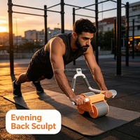 Rouleau abdominal de fitness pour tonification musculaire à domicile, rebond automatique, pour hommes et femmes adultes, pour brûler les graisses abdominales