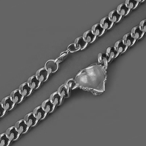 Colliers et pendentifs en acier inoxydable avec chaînes cubaines tête de lion, bijoux de style Hip Hop Rock, produits verts - Product Image 3