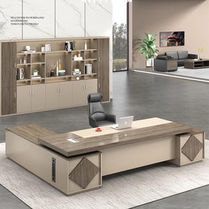 Bureau de direction en forme de L pour PDG moderne Bureau de patron Table de gestion de meubles de bureau de haute technologie - Product Image 5