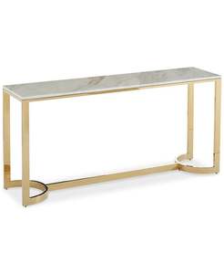 Luxury Modern Brass <b>Marble</b> <b>Console</b> <b>Table</b> <b>Marble</b> <b>Top</b> Durable Easy Clean Living Room Furniture for Hotel Lobby Premium Interior - Product Image 1