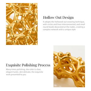 Anelli a banda vuota geometrici irregolari unici con perline piene in ottone intrecciato anelli Web con stampa 3D Designer di gioielli personalizzati produttore - Product Image 4
