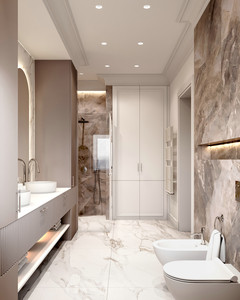 Hotel Vanity Villa High-End <strong>Light</strong> Luxury Large Wall-Mounted <strong>Bathroom</strong> Vanity <strong>Cabinet</strong> <strong>with</strong> Bath <strong>Mirrors</strong> Solid Wood Carcase Marble - Product Image 5