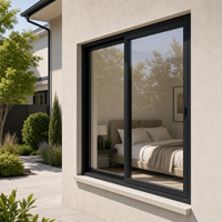 Système de fenêtres coulissantes en aluminium de luxe, verre double vitrage à haute efficacité énergétique pour la construction de villas contemporaines