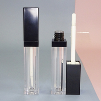 Emballage cosmétique personnalisé en gros, tube à gloss transparent vide de 6 ml, contenants pour rouge à lèvres avec applicateur transparent, échantillon gratuit