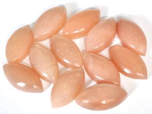 5 Pièces 6x12mm Pierre de lune pêche naturelle Cabochon Marquise Pierre précieuse certifiée pour la fabrication de bijoux Vente flash Inde - Product Image 6