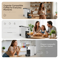 Machine à café à capsules à double sortie avec volume d'espresso réglable, 120 ml d'Americano et réservoir d'eau de 1,2 L