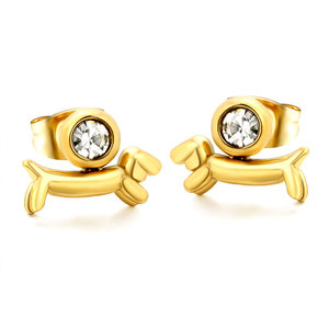 Divertidos Pendientes de Acero Inoxidable 316L con Baño de Oro PVD de 14k y 18k, Joyería de Lujo de Alta Calidad, Pendientes de Moda con Forma de Perro para Mujer - Product Image 5