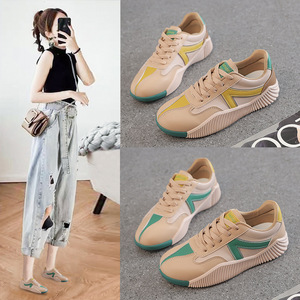 Женская кожаная обувь Новинка весна-осень 2022 универсальная спортивная обувь на толстой подошве повседневная кожаная спортивная обувь - Product Image 2