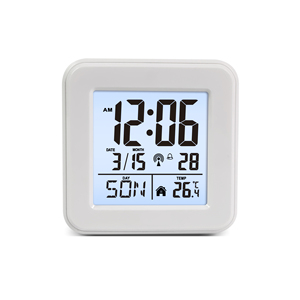 Despertador de escritorio electrónico silencioso <span class=keywords><strong>LCD</strong></span> con Hora Digital, fecha, temperatura y humedad, calendarios de repetición - Product Image 2