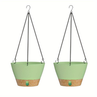 Jardinières suspendues en plastique au design minimaliste moderne avec niveau d'eau visible et trou de drainage, auto-arrosantes pour une utilisation intérieure et extérieure