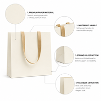 Sacs en papier blanc premium avec corde en coton, écologiques, réutilisables, durables, avec structure de fond renforcée, pour boutiques, shopping, cadeaux, emballage, avec lamination