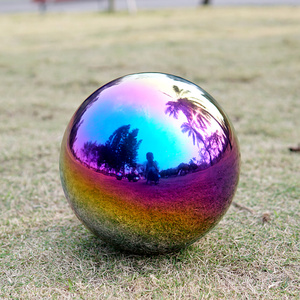 Cầu vồng đầy màu sắc Đồ trang trí 304 thép không gỉ hồ bơi Float hình cầu trang trí sân vườn - Product Image 3