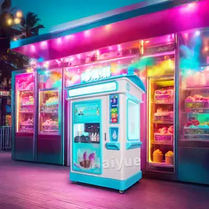 Máquina de venda automática de sorvete macio self-service 2024, máquina de venda automática de sorvete para shopping