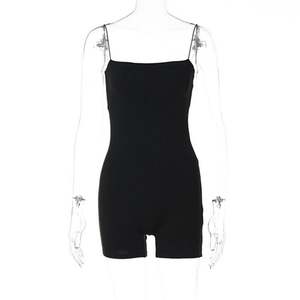 Negro Skinny Strap sin mangas Street Woman Rompers Club Bodycon <span class=keywords><strong>Body</strong></span> En Jumpsuits <span class=keywords><strong>Body</strong></span> Clothes Vintage <span class=keywords><strong>Suit</strong></span> Catsuit - Product Image 6