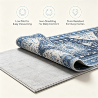 ChamXue Vintage Oriental Runner Rug Washable Faux Wool Hallway Carpet Resistant Decorative Long Rug Entryway Kitchen Bedroom