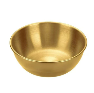 DF0517 - Tazón Coreano Dorado de Acero Inoxidable de 10, 12, 13 y 14 cm para Restaurante Coreano, Recipiente para Vino de Arroz Coreano - Product Image 1