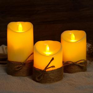 Juego <span class=keywords><strong>de</strong></span> 3 velas <span class=keywords><strong>de</strong></span> pilar sin llama LED ABS, botón ecológico controlado, Navidad, cumpleaños, celebración <span class=keywords><strong>de</strong></span> Año Nuevo - Product Image 2