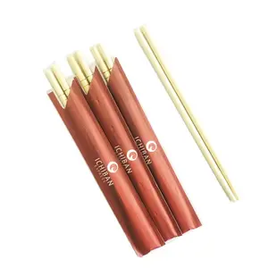 中国工場人気の竹ファーストフードカスタムレストランラウンドTensoge竹使い捨て箸
