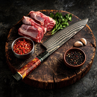 Couteau de chef professionnel XITUO 8 pouces, couteau de cuisine en cuivre Damas pour hôtel et restaurant, manche en bois stable et fibre de carbone, OEM