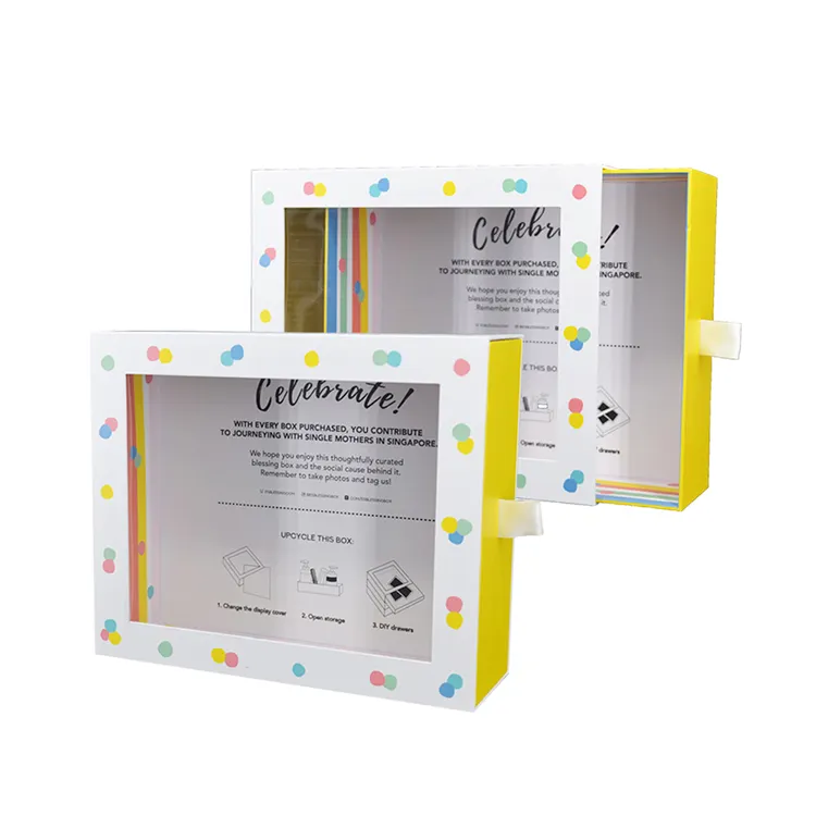Schubladen art Box mit PVC-Fenster ätherisches Öl Fall maximieren Portabilität Kosmetik boxen Luxus verpackung Wieder verwendbare Papier boxen