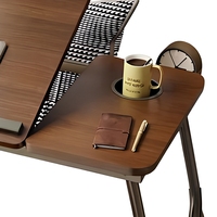 Table portable en bois réglable en hauteur pour ordinateur portable, bureau pliable pour lit, idéal pour la maison, le bureau, le travail, l'étude, la chambre, le canapé, le dortoir