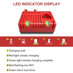 Cargador de Batería Rápido de Repuesto para Baterías de Iones de Litio MilWaukes de 12V-18V M 12 y M 18S 48-11-1850, Herramientas Eléctricas - Product Image 3