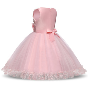 Robe <span class=keywords><strong>de</strong></span> princesse coréenne à fleurs en 3D, robe <span class=keywords><strong>de</strong></span> baptême pour bébé <span class=keywords><strong>de</strong></span> 1 an, robe <span class=keywords><strong>de</strong></span> fête rose pour la famille - Product Image 5