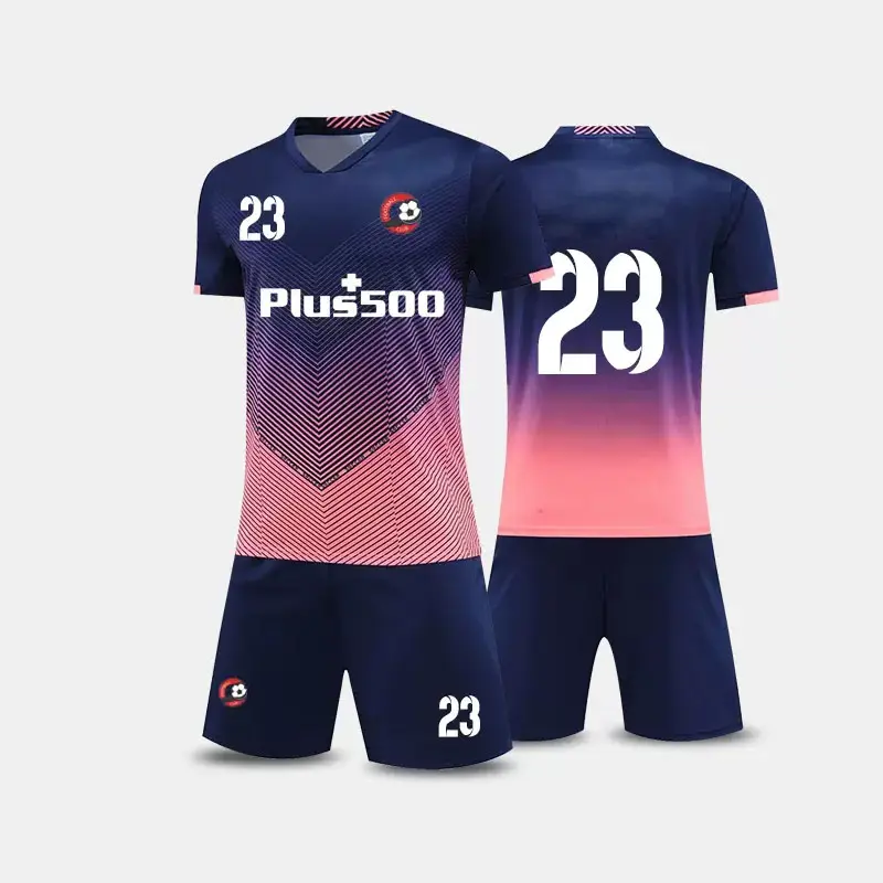 Großhandel 2024 Thailand Qualität Fußballtrikot Sublimation rosa schwarz Herren Fußballuniform Fußballtrikot Fußballbekleidung