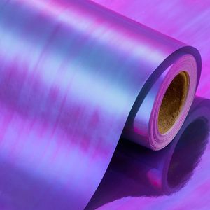 Yarcony Purple Holographic Metallized Paper Roll 17Inch X 33Feet Double Side For Girls Gifts - Product Image 1