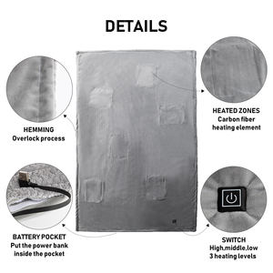 Manta calefactable <span class=keywords><strong>Electrotec</strong></span>, lavable a máquina, extremadamente suave, cómoda, portátil, mantas calefactables, calentamiento rápido USB con - Product Image 5