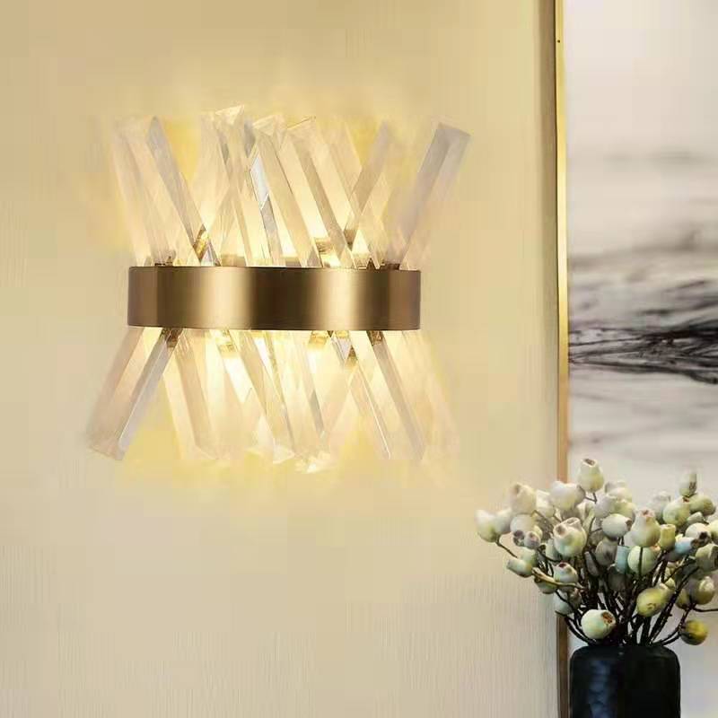 Post modern Indoor Corridor Bedroom Decoration E14 led pulg in wall sconce brass wall candle holder sconce glass wall light lamp