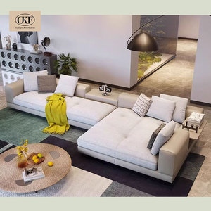 Soggiorno di lusso italiano Design contemporaneo divano componibile in pelle componibile divano Set convertibile e estendibile grandi vendite - Product Image 2