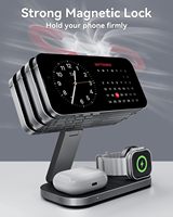 Soporte de Carga Inalámbrica Rápida Magnético Plegable QI2.2 de $9.9, Compatible con la Serie iPhone, Apple Watch y AirPods - Naranja
