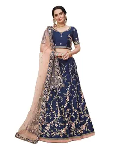 Lengha-vestido de fiesta de boda indio paquistaní para mujer, Material de blusa sin costuras, bollwood, Lehenga