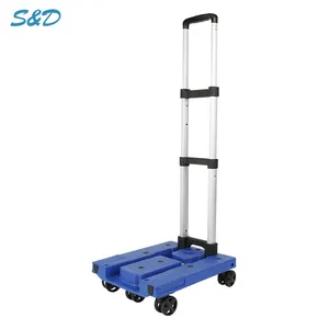 Multi-purpose Outdoor Quick Folding Logistics Transport Plastic Moving Dolly Trolley Carts For Warehouse