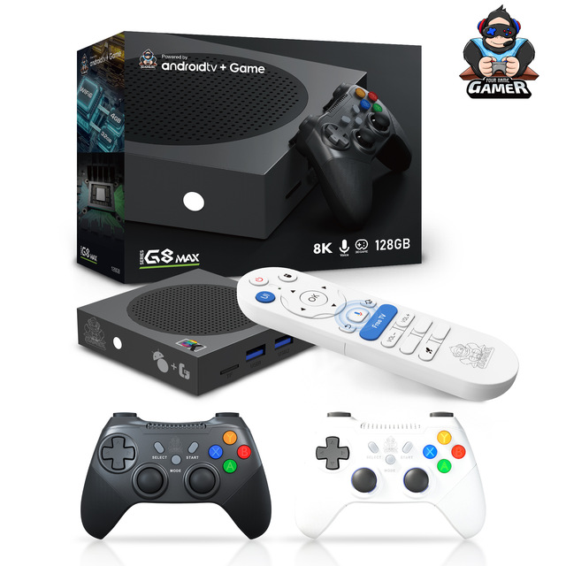 Wireless 2.4G Mini G8 Pro Retro 8K HD TV Video Classic Game Stick Dual System Wifi Android 12.1 ATV 3D 40000+ Games Console