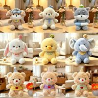 Peluche animale mignonne de 17-25 cm pour machine à griffes, vente en gros, très populaire
