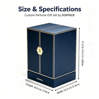 Boîte cadeau de parfum à double porte personnalisée, boîte en papier rigide, insert en mousse de velours, emballage de luxe pour une seule bouteille de parfum